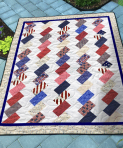 Stars and Stripes Cascade Quilt Pattern