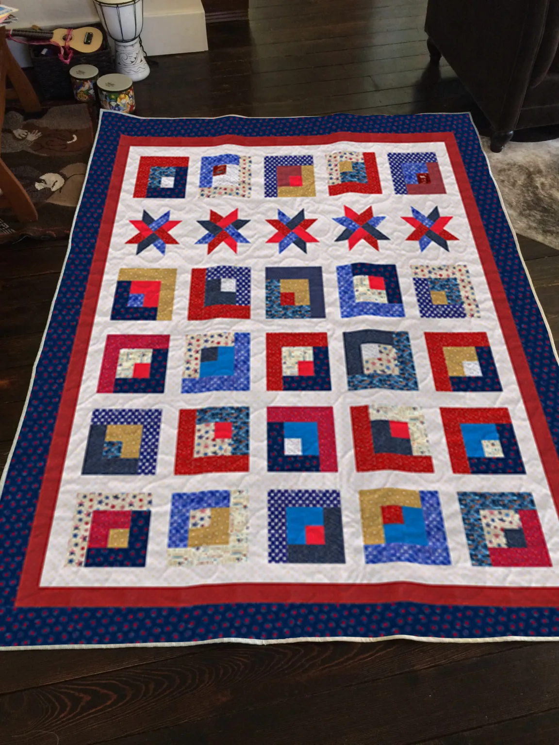 Stars and Stripes Cabin Quilt Pattern